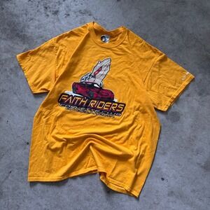 Gildan Y2K Jesus Tee Faith Riders Corvette Club‎ Graphic Tee Yellow XL Racing